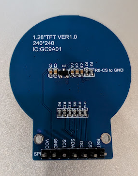 GC9A01 PCB back showing pin labels
